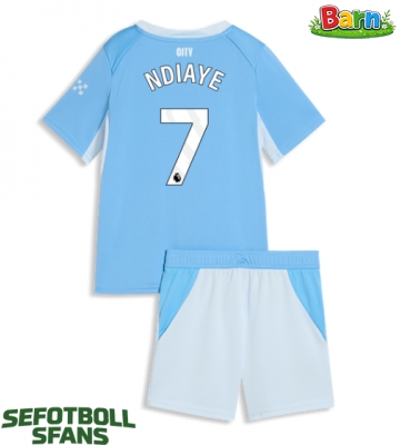Manchester City Iliman Ndiaye #7 Hemmaställ Barn 2026-27 Kortärmad (+ Korta byxor)